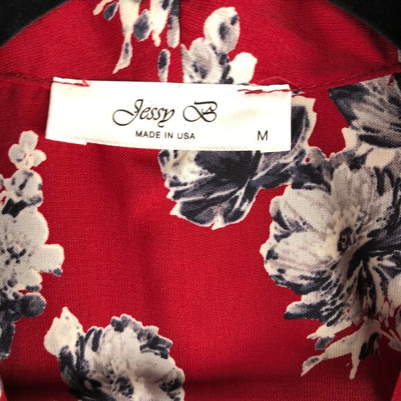 Jessy B Women's Medium Floral Wrap Top - Picture 2 of 6